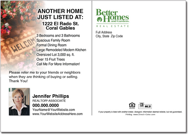 Real Estate Postcard, Better Homes & Gardens Postcards