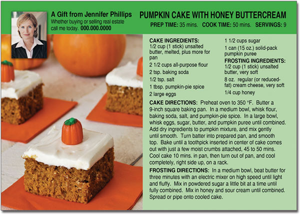 Halloween Cake Recipe Postcard