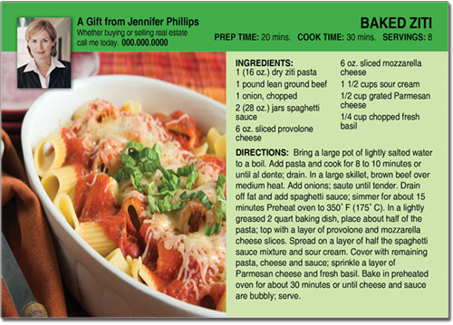 Pasta Recipe Postcards