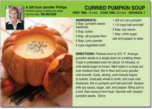 Pumpkin Soup Recipe Postcards