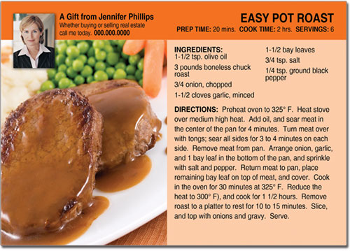 Real Estate Pot Roast Recipe Postcards