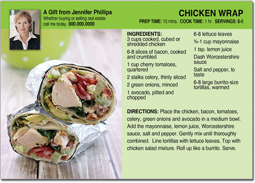 Realtor Chicken Wrap Recipe Postcards