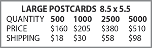 Price Large Postcards