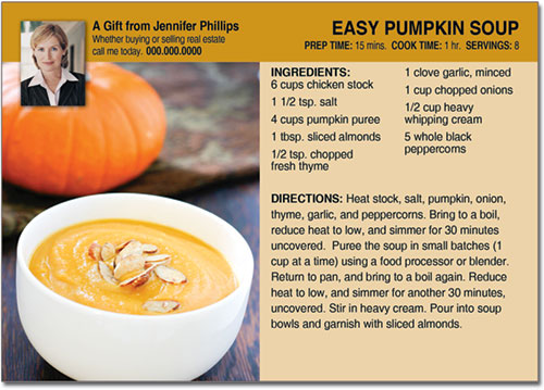 Pumpkin Recipe Postcard